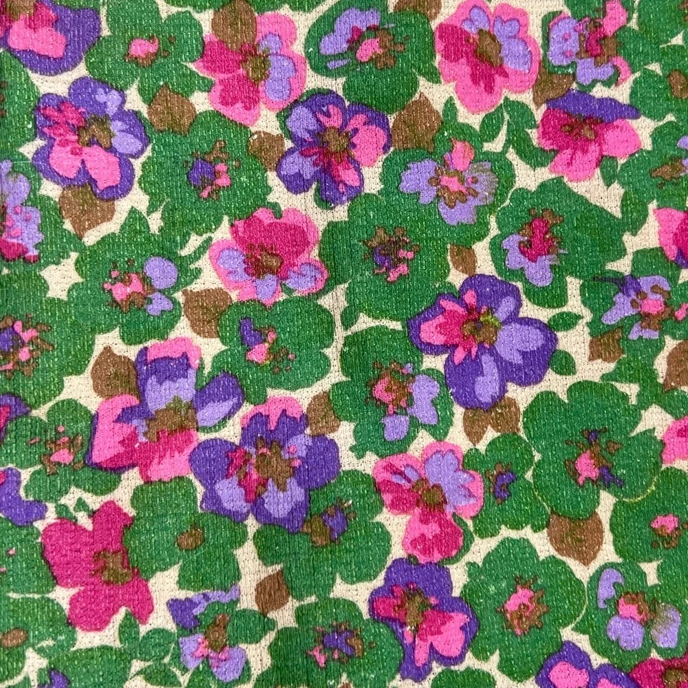 VINTAGE Flower Power‎ bold psychedelic floral long maxi dress gown polyester 60s